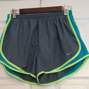 Nike Women's Gray, Teal & Lime Athletic Running Shorts